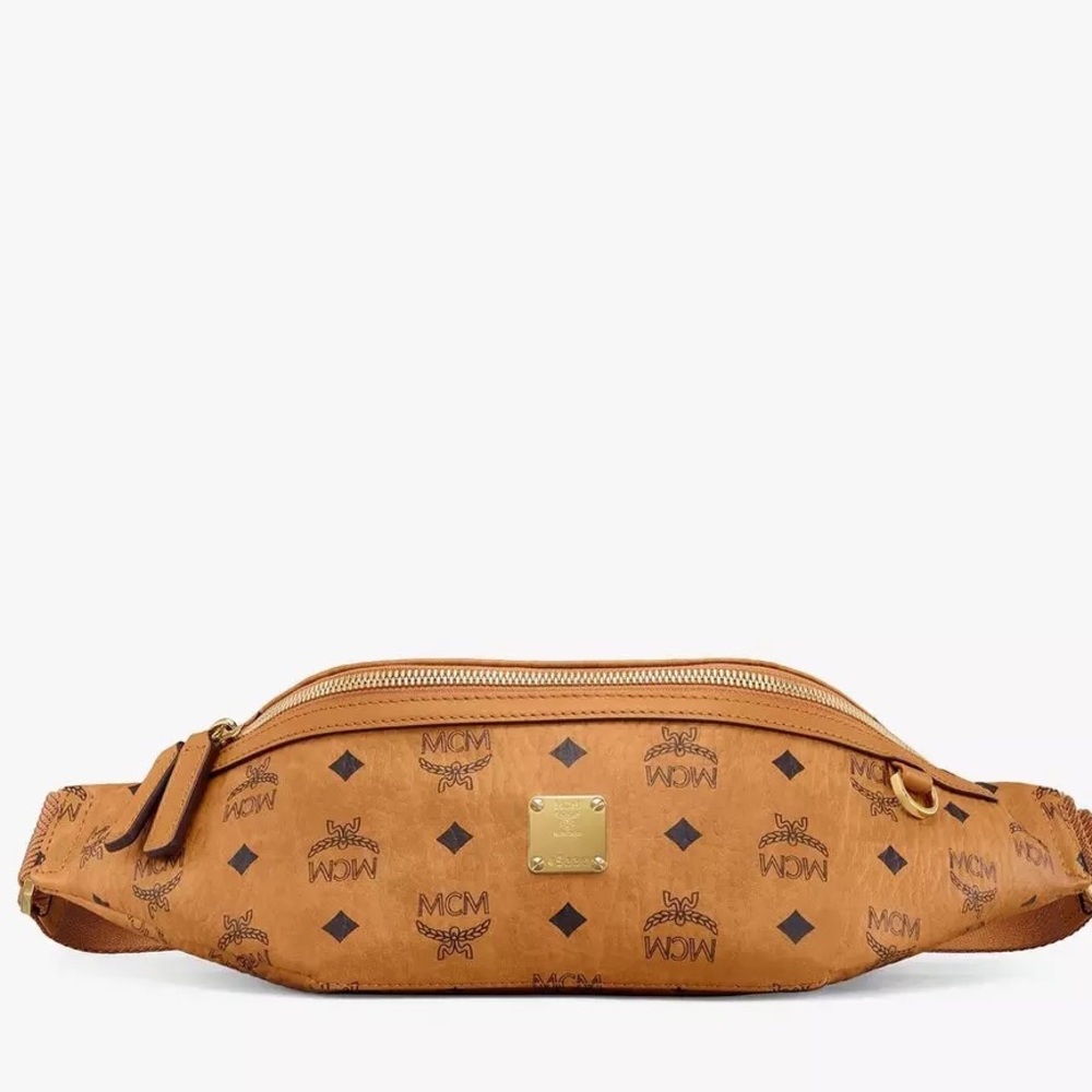 MCM Fursten Belt Bag in Visetos cognac medium